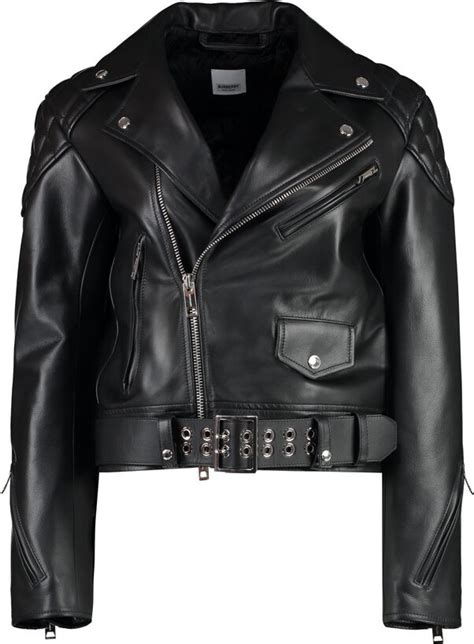 burberry biker|Leather Jacket in Stone .